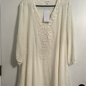 Ivory knee length lace dress